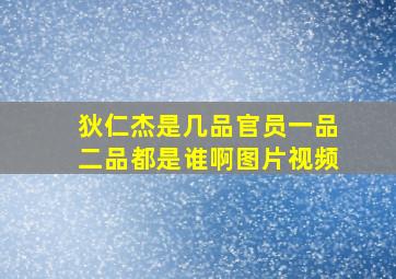 狄仁杰是几品官员一品二品都是谁啊图片视频