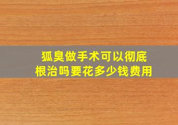 狐臭做手术可以彻底根治吗要花多少钱费用