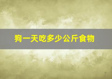 狗一天吃多少公斤食物