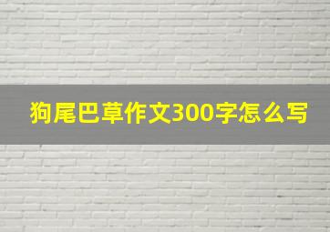 狗尾巴草作文300字怎么写