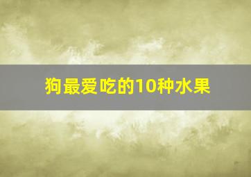 狗最爱吃的10种水果