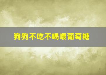 狗狗不吃不喝喂葡萄糖