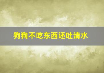 狗狗不吃东西还吐清水