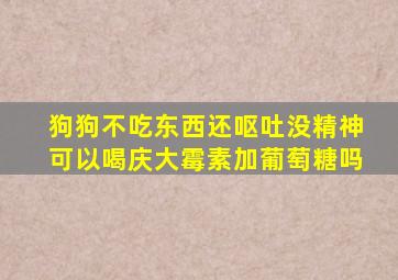 狗狗不吃东西还呕吐没精神可以喝庆大霉素加葡萄糖吗