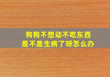 狗狗不想动不吃东西是不是生病了呀怎么办