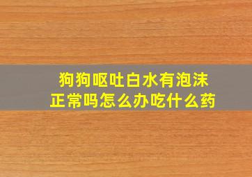 狗狗呕吐白水有泡沫正常吗怎么办吃什么药