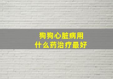 狗狗心脏病用什么药治疗最好