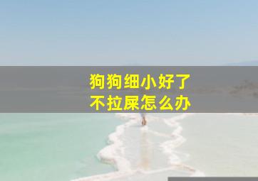 狗狗细小好了不拉屎怎么办