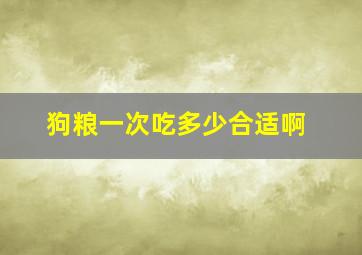 狗粮一次吃多少合适啊