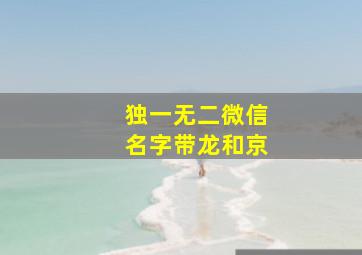 独一无二微信名字带龙和京