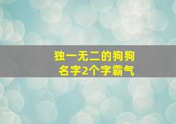 独一无二的狗狗名字2个字霸气