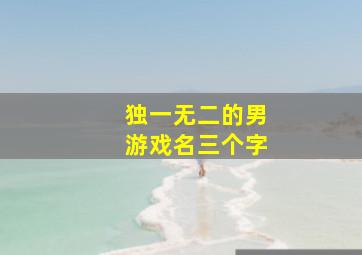 独一无二的男游戏名三个字