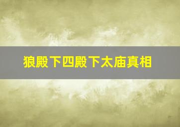 狼殿下四殿下太庙真相