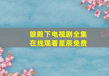 狼殿下电视剧全集在线观看星辰免费