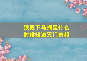 狼殿下马摘星什么时候知道灭门真相