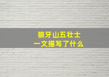 狼牙山五壮士一文描写了什么