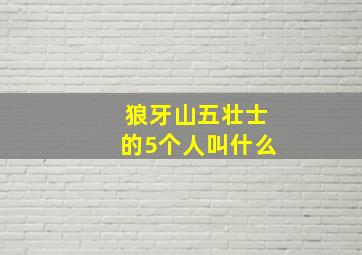 狼牙山五壮士的5个人叫什么