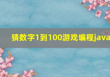 猜数字1到100游戏编程java