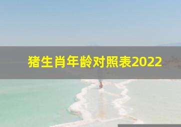 猪生肖年龄对照表2022