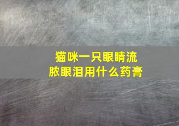 猫咪一只眼睛流脓眼泪用什么药膏