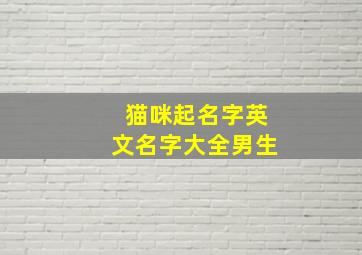 猫咪起名字英文名字大全男生