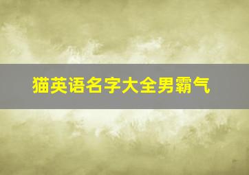 猫英语名字大全男霸气