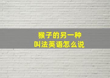 猴子的另一种叫法英语怎么说