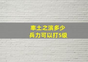 率土之滨多少兵力可以打5级