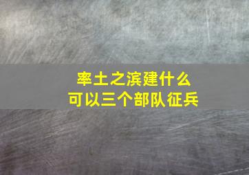 率土之滨建什么可以三个部队征兵