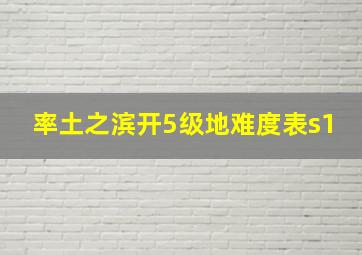 率土之滨开5级地难度表s1