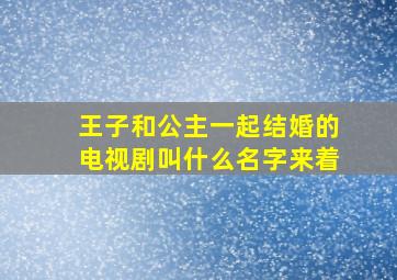 王子和公主一起结婚的电视剧叫什么名字来着