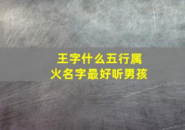 王字什么五行属火名字最好听男孩