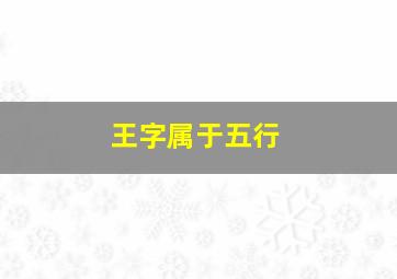 王字属于五行