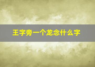 王字旁一个龙念什么字