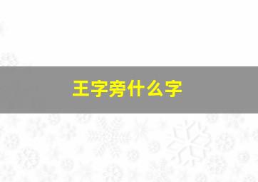 王字旁什么字