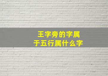 王字旁的字属于五行属什么字