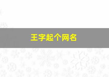 王字起个网名