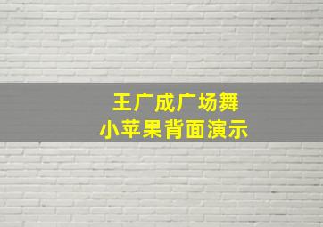 王广成广场舞小苹果背面演示