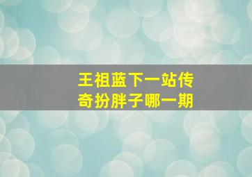 王祖蓝下一站传奇扮胖子哪一期