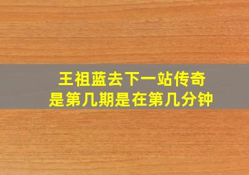 王祖蓝去下一站传奇是第几期是在第几分钟