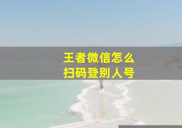 王者微信怎么扫码登别人号