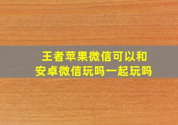 王者苹果微信可以和安卓微信玩吗一起玩吗