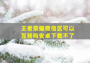 王者荣耀微信区可以互转吗安卓下载不了