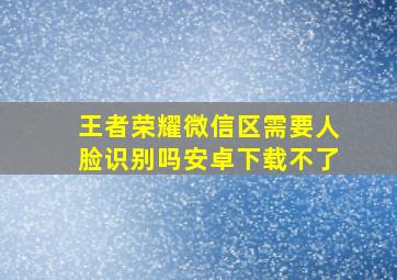 王者荣耀微信区需要人脸识别吗安卓下载不了