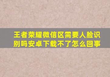 王者荣耀微信区需要人脸识别吗安卓下载不了怎么回事