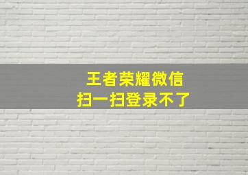 王者荣耀微信扫一扫登录不了