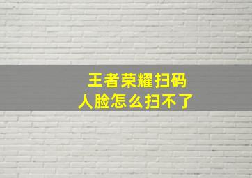 王者荣耀扫码人脸怎么扫不了