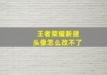 王者荣耀新建头像怎么改不了