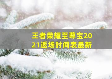 王者荣耀至尊宝2021返场时间表最新