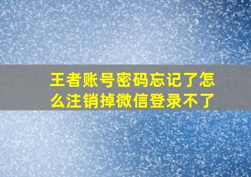 王者账号密码忘记了怎么注销掉微信登录不了